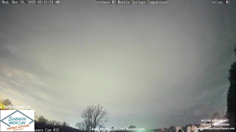 Latest live northern lights webcam from Allen, Michigan in Usa