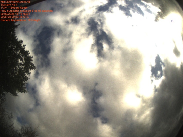 Latest live northern lights webcam from Dunedin, New Zealand in Australis