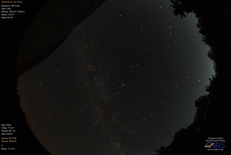 Latest live northern lights webcam from Fallcreek, Wisconsin in Usa