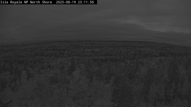 Latest live northern lights webcam from Isle Royale, Michigan in Usa