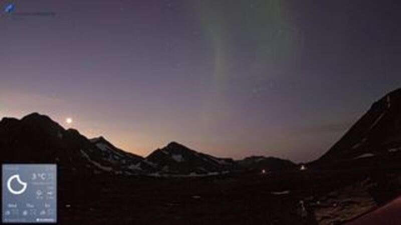 Latest live northern lights webcam from Kulusuk (E), Greenland in Greenland