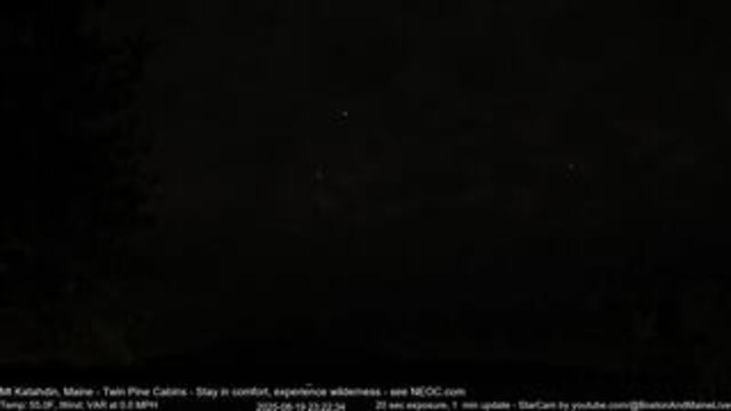 Latest live northern lights webcam from Mt Katahdin, Maine in Usa