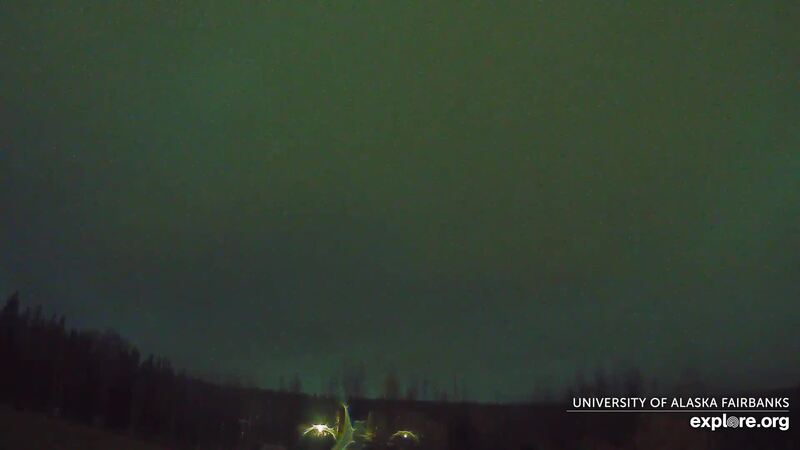 Latest live northern lights webcam from LARS Fairbanks, Alaska in Usa