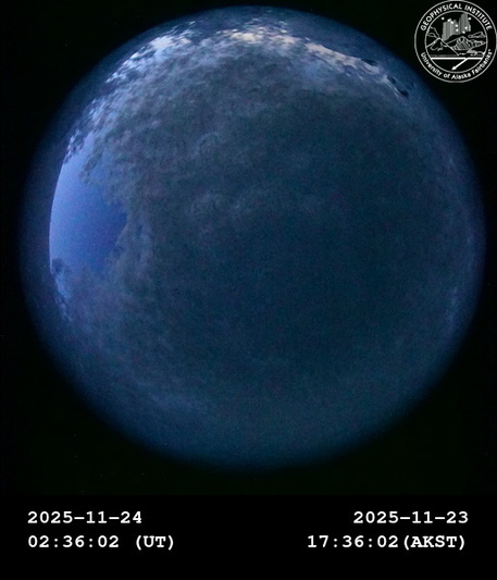 Latest live northern lights webcam from Poker Flat, Alaska in Usa